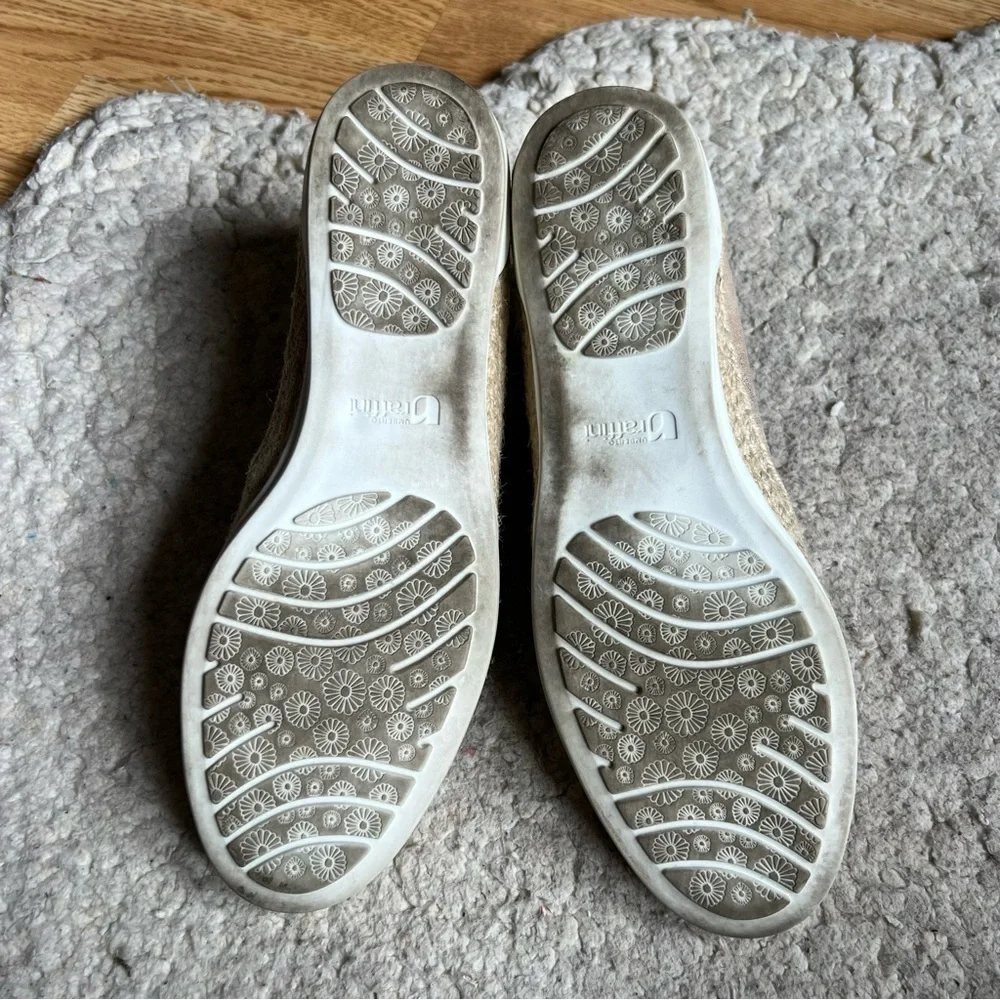 Umberto Raffini: Contemporary Slip On Metallic Gold Leather Espadrille Sneakers